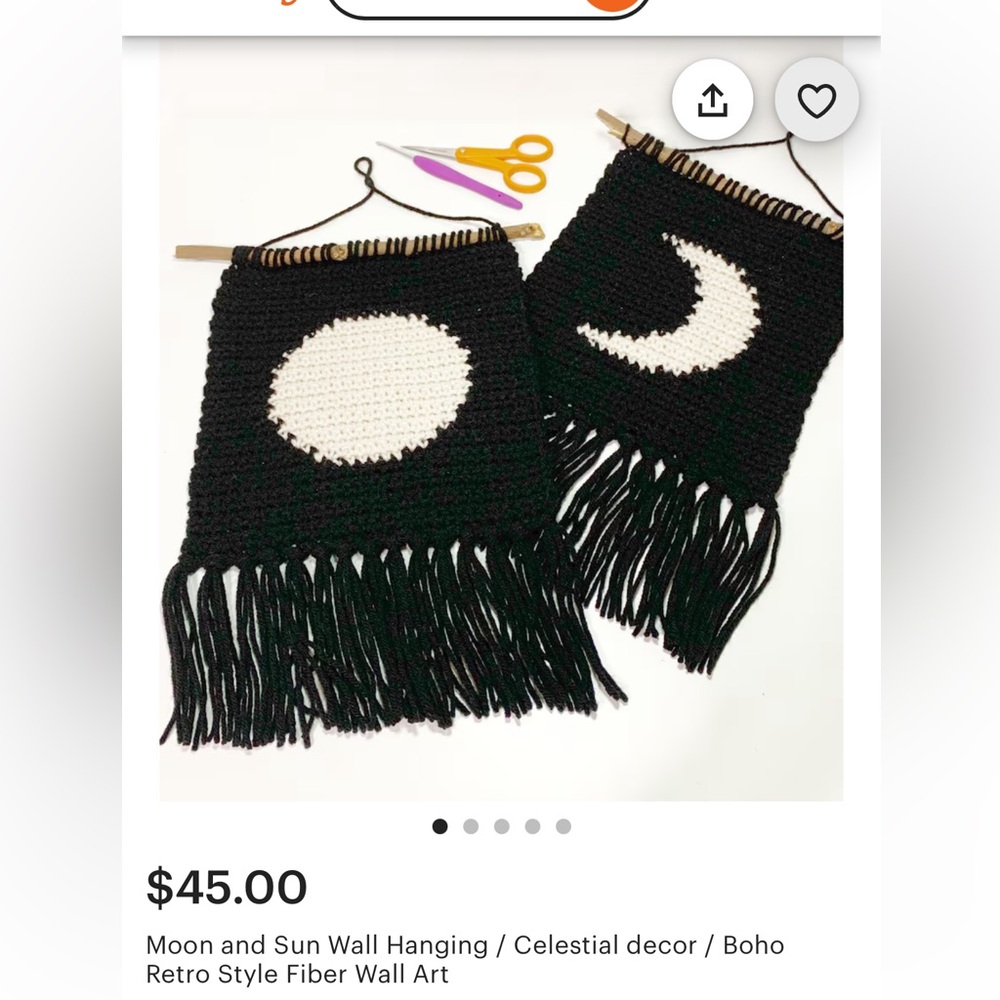 Black and White Moon and Sun Wall Hangings